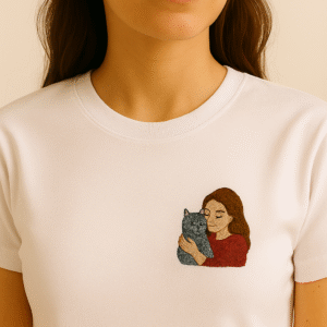 women’s best friend pet embroidered t-shirt